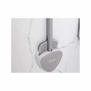 Toilettenbürste mit Wandhalterung, Grau